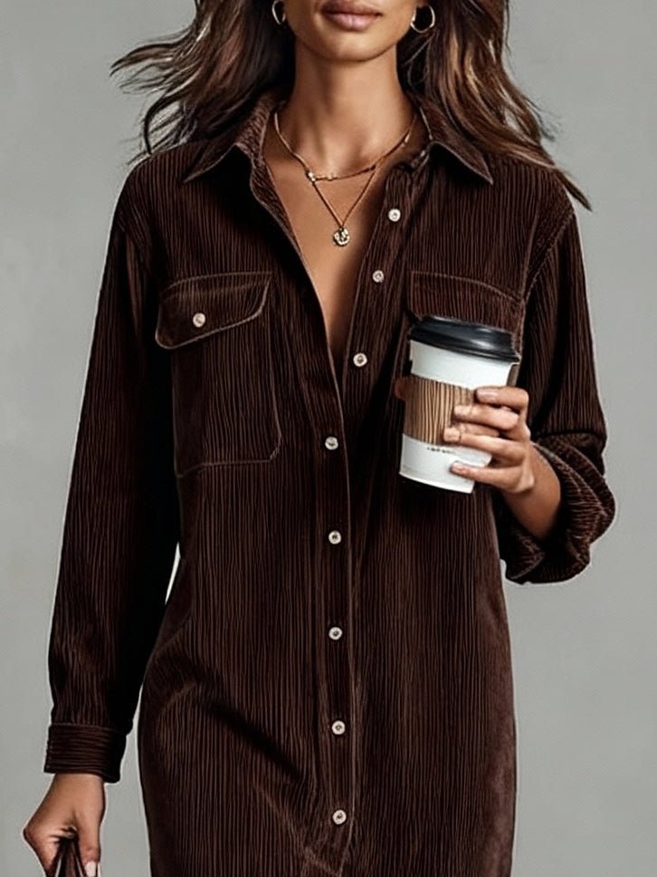 ÉLISE | Corduroy Midi Dress
