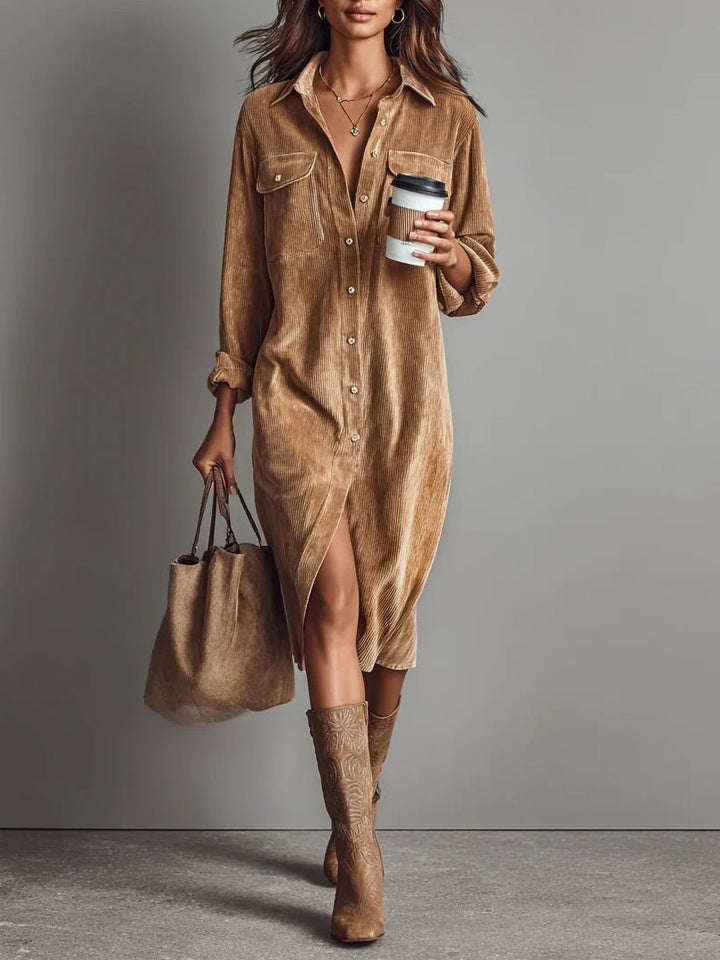 ÉLISE | Corduroy Midi Dress