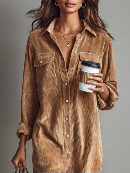 ÉLISE | Corduroy Midi Dress