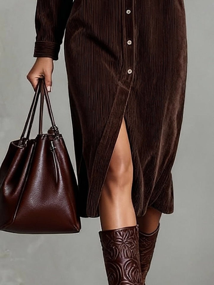 ÉLISE | Corduroy Midi Dress