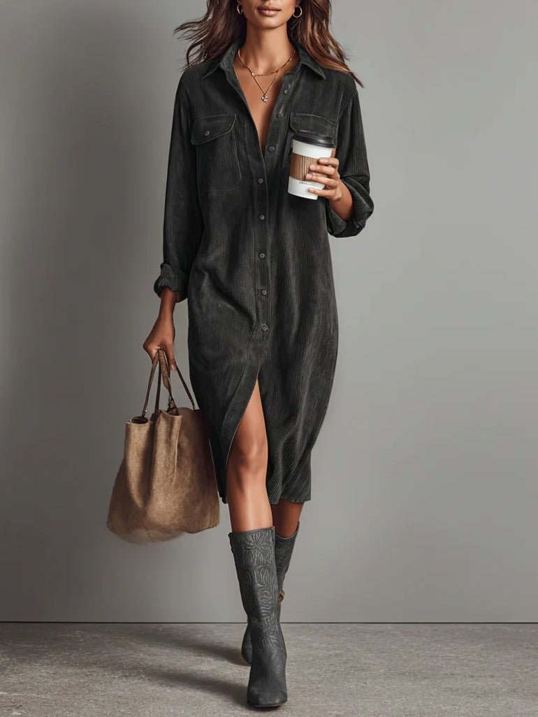 ÉLISE | Corduroy Midi Dress