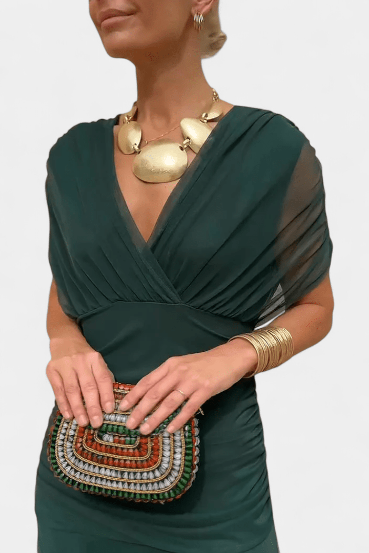 Elowen - Long floral dress with V-neck