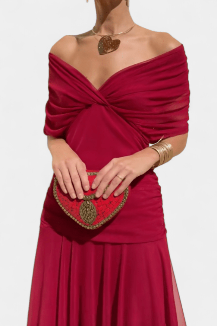 Elowen - Long floral dress with V-neck