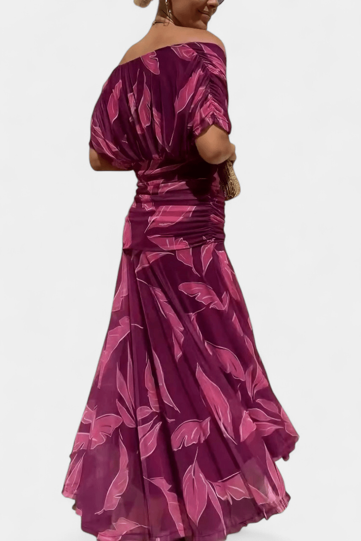 Elowen - Long floral dress with V-neck
