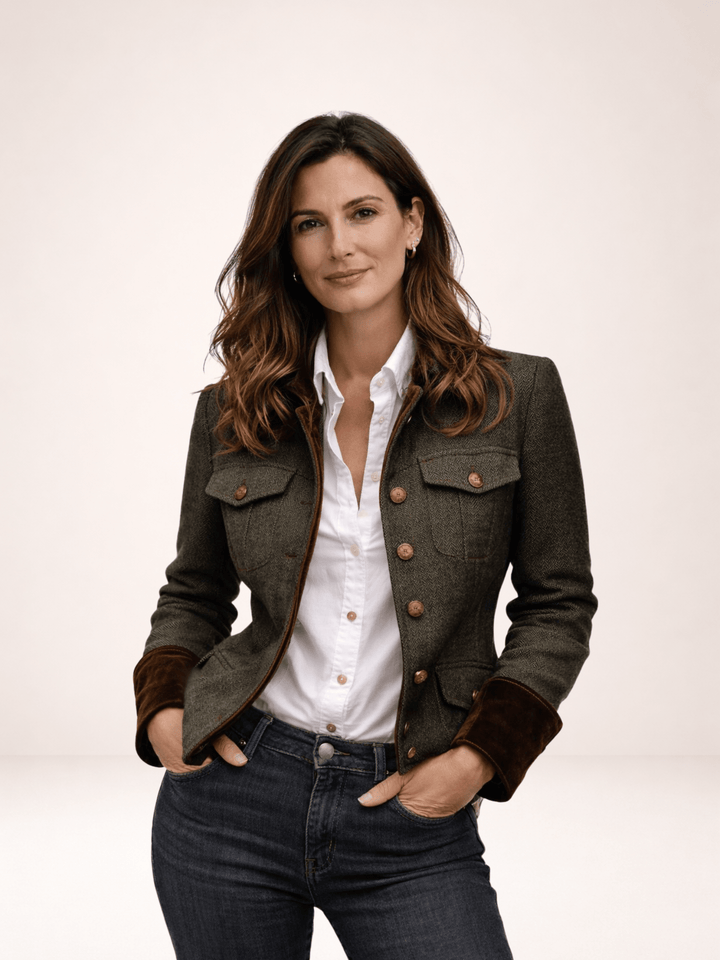 Isla | Heritage Velvet-Trim Jacket