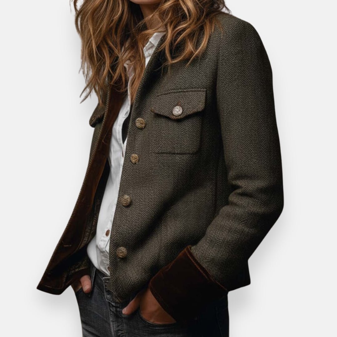Isla | Heritage Velvet-Trim Jacket